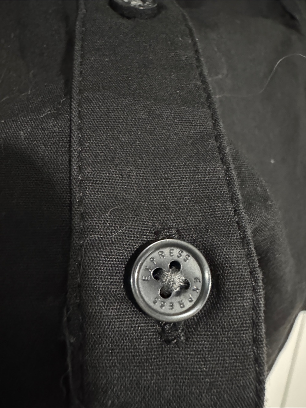 Express Essential Black Button Down Shirt Medium with Stretch - Picture 4 of 5